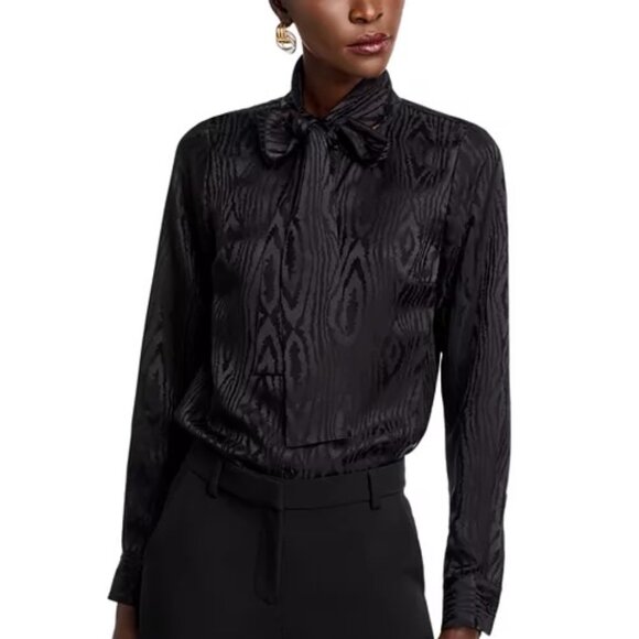 Michael Kors Moire Jacquard Bow Blouse - Picture 1 of 2